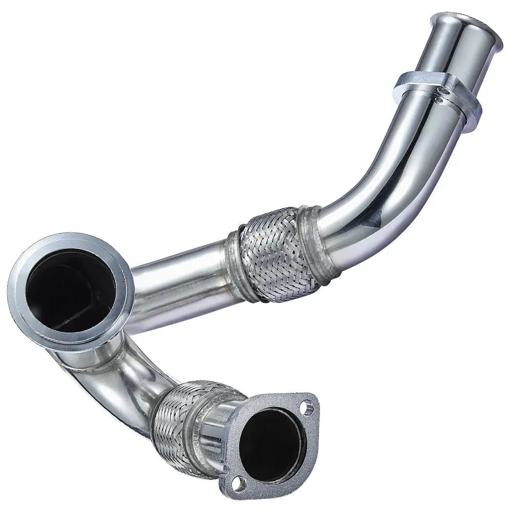 Exhaust Up-Pipe Y-Pipe for Ford 2003-2007 6.0L Powerstroke Diesel F250 F350 F450 Heavy Duty Polished