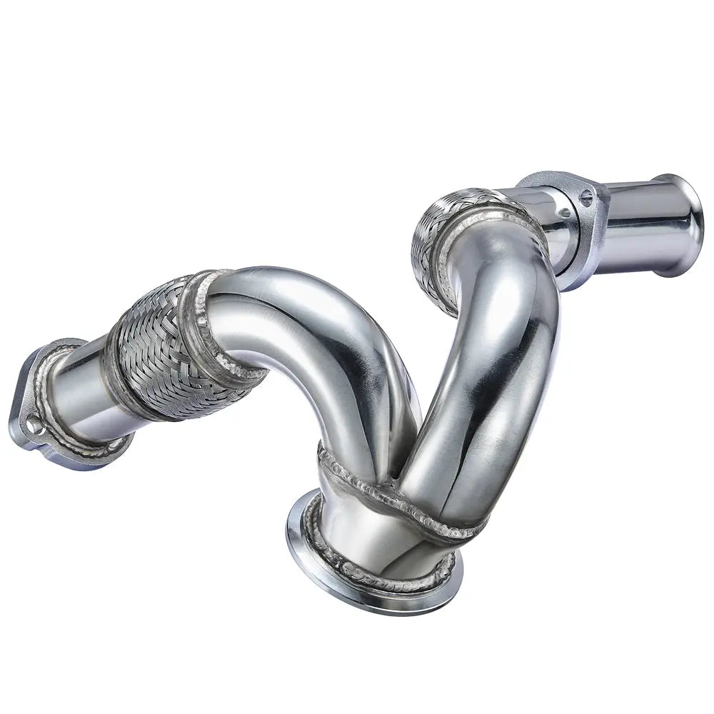 Exhaust Up-Pipe Y-Pipe for Ford 2003-2007 6.0L Powerstroke Diesel F250 F350 F450 Heavy Duty Polished