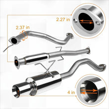 Load image into Gallery viewer, 1992-2000 Honda Civic 1.6L 4 Inch Burnt Rolled Muffler Tip 2.25&quot; Catback Exhaust System