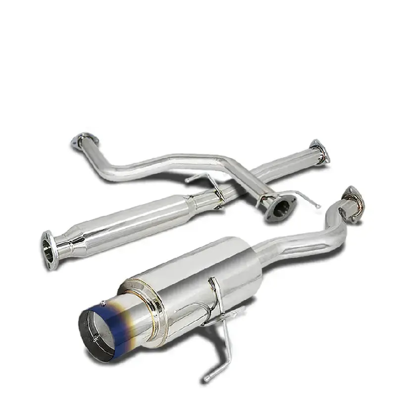 1992-2000 Honda Civic 1.6L 4 Inch Burnt Rolled Muffler Tip 2.25" Catback Exhaust System